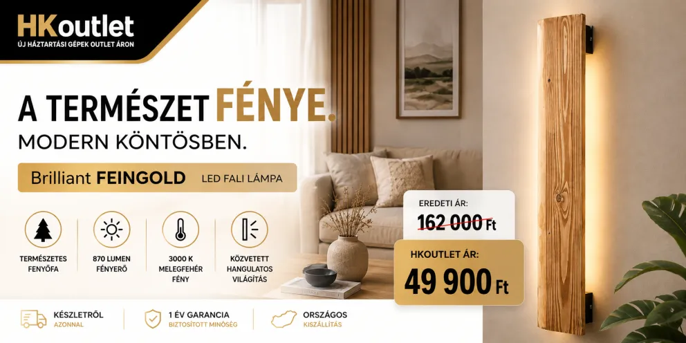 Brilliant FEINGOLD G99547/36 LED fali lámpa – 8,5 W – 870 lm – 3000 K – Fa / Fekete